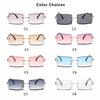 New Rimless Rectangle Sunglasses for Women Men Trendy Frameless Square Shades Ultralight UV400 Eyewear Unisex