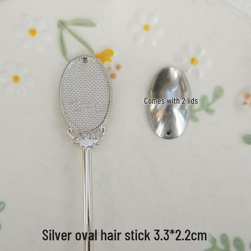 Handwoven Song Brocade Blue-Dyed Fabric Embroidery Cloth with Medium Hairpins - New Chinese Design, DIY Accessories, Double Lid