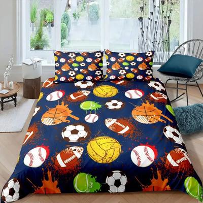 Tennis Ball Sports Game Themed Racket Ball Bedding Set Single Twin Double Queen King Cal King Size Bed Linen Set