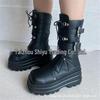 Europäische & Amerikanische Übergröße Dicksohlige Lange Stiefel - Damen Herbst & Winter Schnürstiefel mit runder Zehenkappe