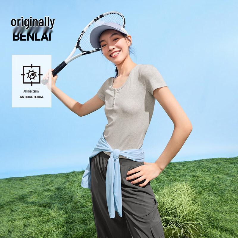 BENLAI Women's Antibacterial Slim Fit Short-Sleeve T-Shirt