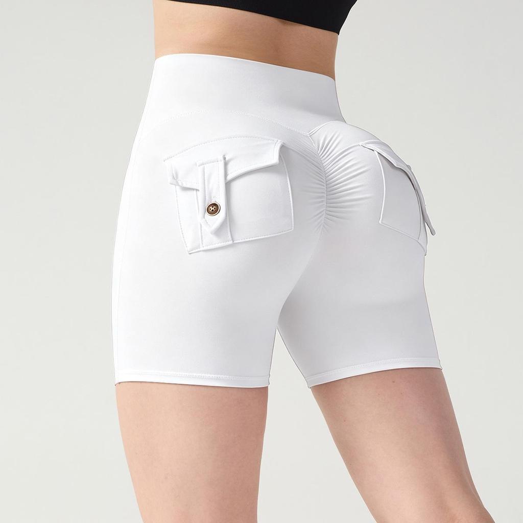Hoge Taille Afslankende Yoga Cargo Shorts: Sneldrogende, Heupliftende, Hoge Elasticiteit Fitnesskleding