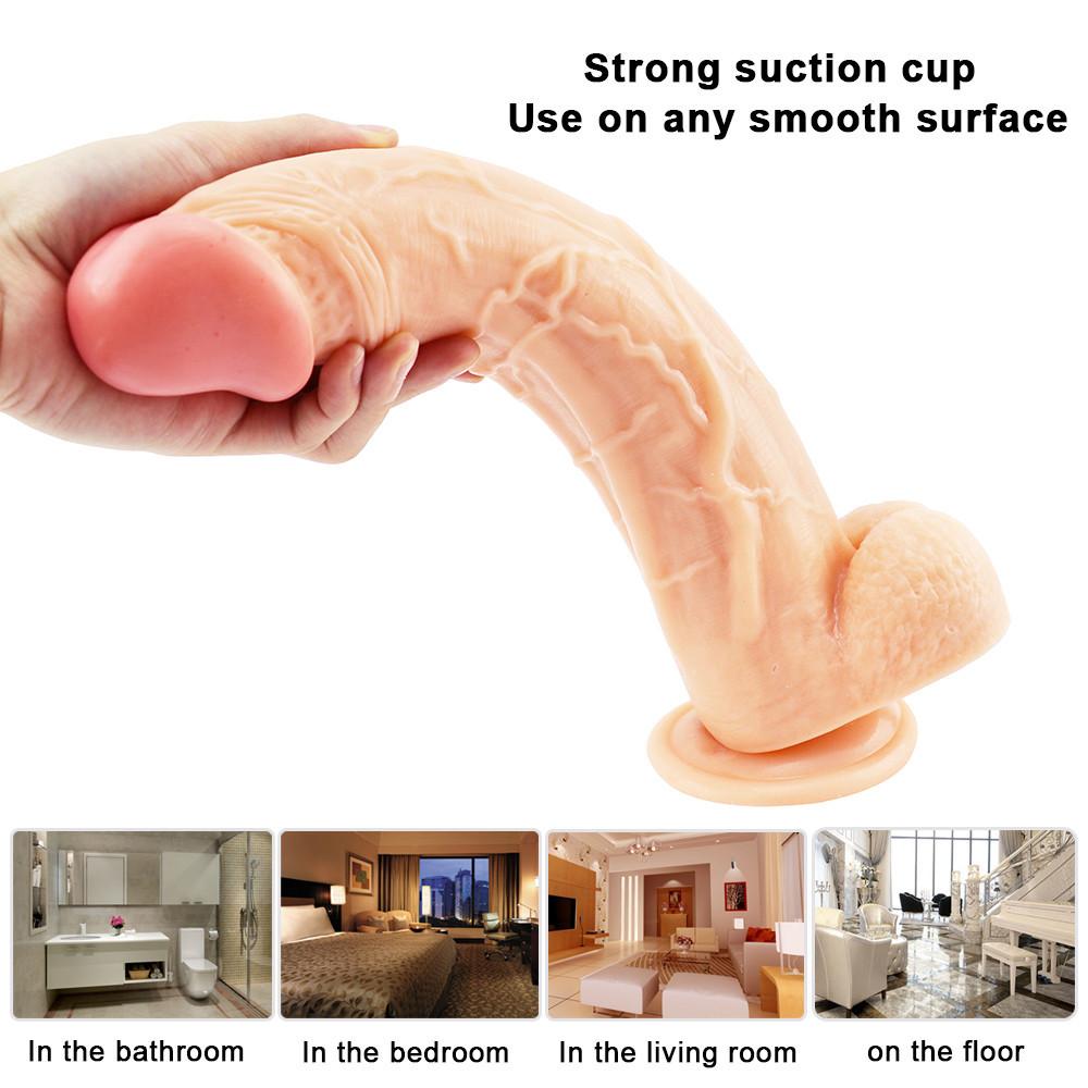 Skin Soft Silicone Realistic Dildo with Powerful Suction Cup G Spot Stimulate Toys for Woman Dildo Female Masturbator