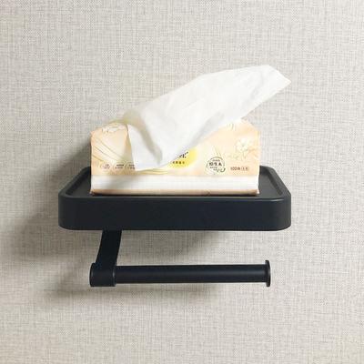 1 Stück schwarzer Toilettenpapierhalter zur Wandmontage, nagelfreier Toilettenpapierhalter für Badezimmer-Toilettenzubehör HMM