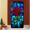 Stained Glass Rose Galaxys Case For Samsung Galaxy S24 Ultra S23 S22 S21 S20 FE Note 20 S8 S9 S10 Note 10 Plus Cover