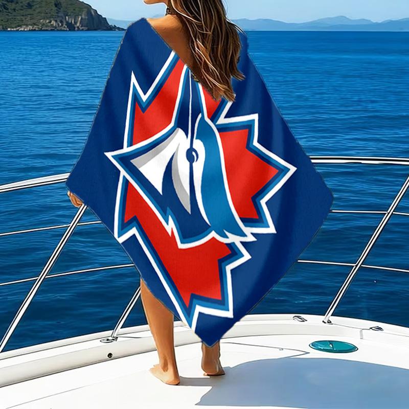 1pc Toronto Blue Jays Beach Towel, Beach and Seaside Swimming Pool Equipment, Fashion Pattern, Rectangular, Travel Essentials
