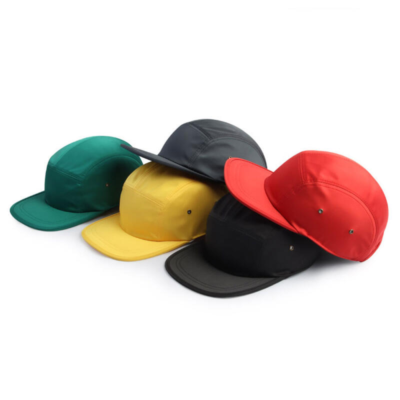 Solid Poly Unisex Cap Snapback Camp Cap black