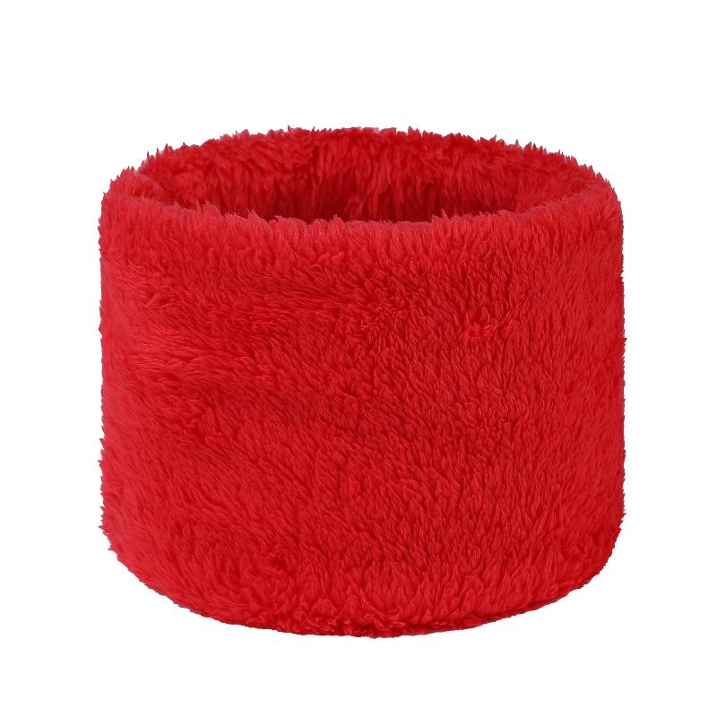 

Fashionable Plush Neck Gaiter Keep Warm Solid Color Cold-proof Collar Half Face Mask For Autumn Winter Face Cover червоний