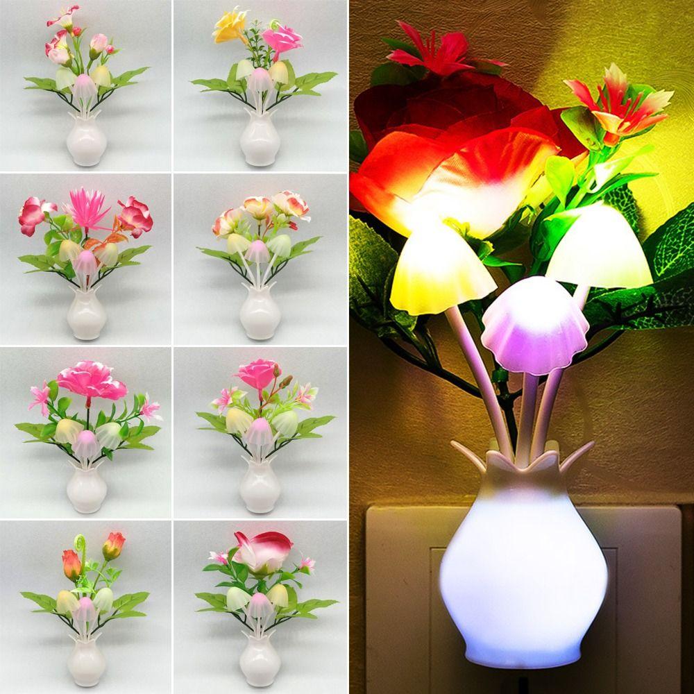 Handmade LED Mushroom Night Lights Colorful Little Night Light Pomegranate Bottle Floral Lamp