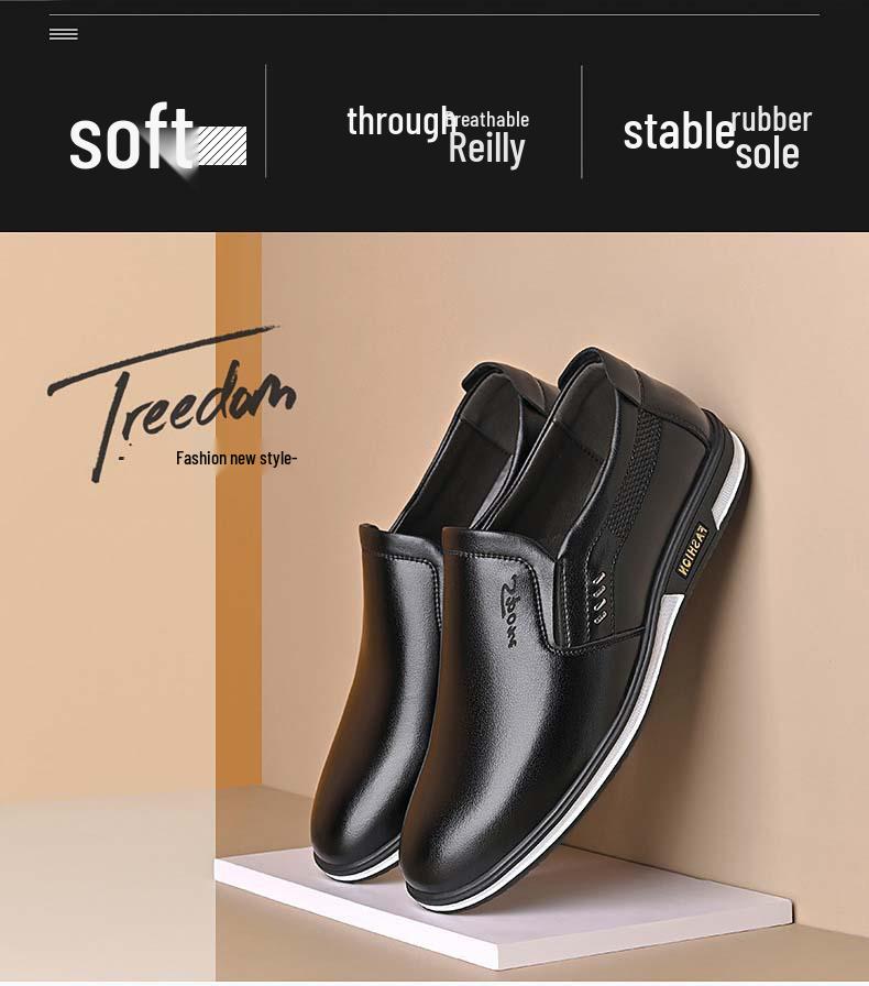 Men's Summer Breathable Casual Fashion Leather Shoes - Korean Style Trend