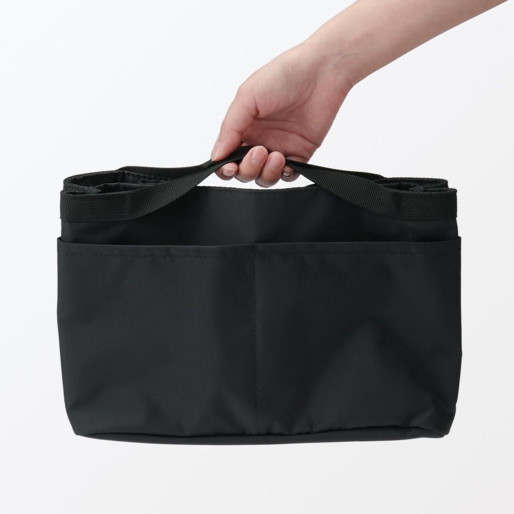 MUJI Nylon Tasche-in-Tasche, Schwarz, ca.. 27 x 11 x 18,5 cm, 83525491