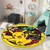 Tappeto rotondo carino dei cartoni animati Pokémon, tappeto per camera da letto e soggiorno, tappetino per sedia girevole per stanza dei bambini e sala giochi, tappetino per divano per il tempo libero Q0