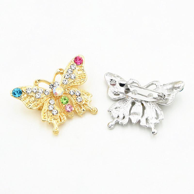 Chic Colorful Diamond Butterfly Brooch Pin - Cute Insect Lapel Accessory