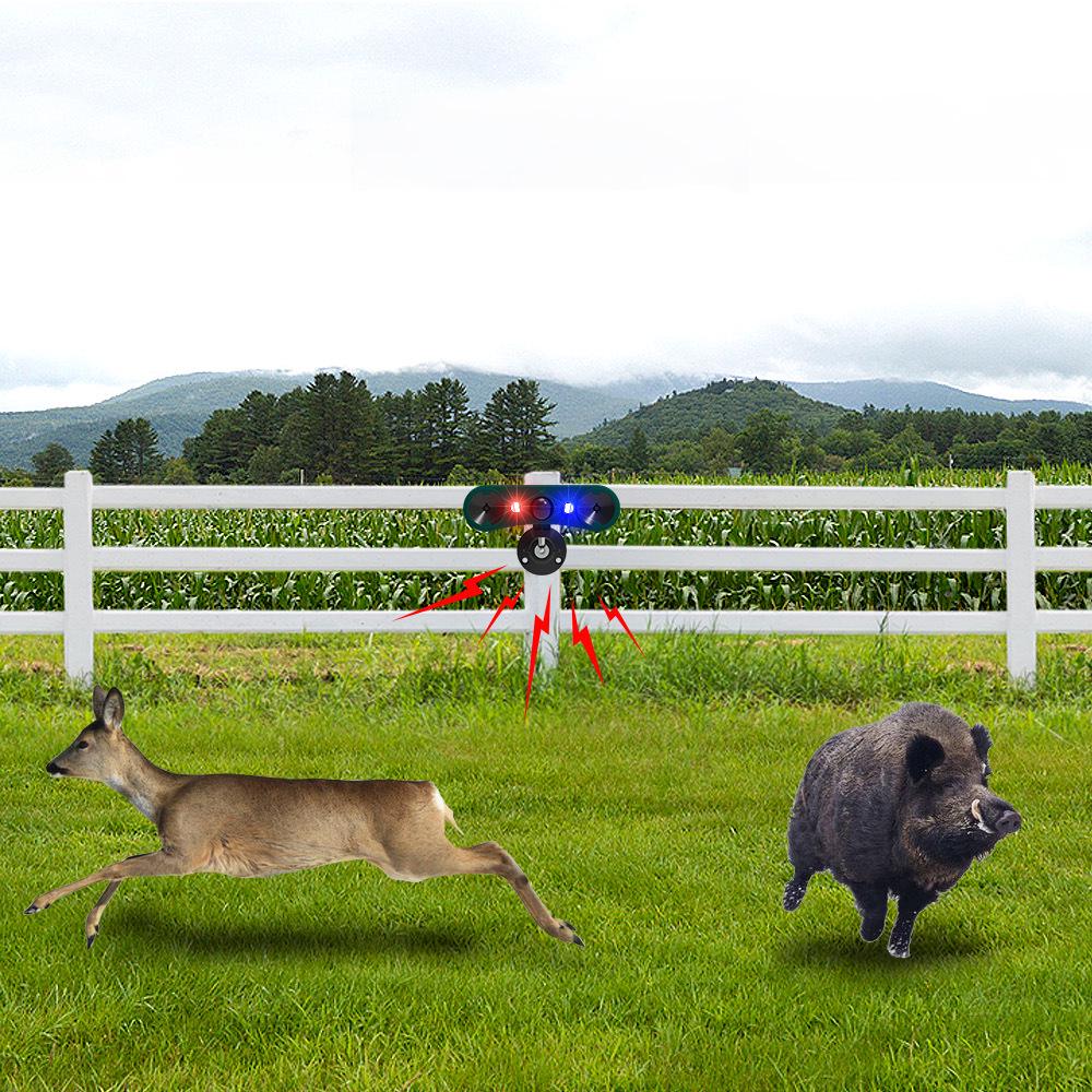 Outdoor Infrared Animal Repeller with Sound, Light, and Solar Warning