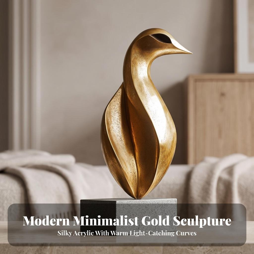Sculpture with Pedestal Base Stylish Resin Statue Stand Premium