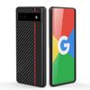Google Pixel 6A Ultra-Thin Carbon Fiber Kevlar Pattern Protective Leather Case.