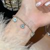 Luxury Vintage Devil's Eye Bracelet Devil's Eye Imitation Shell Rhinestone Devil's Eye Bangle Hand Jewelry Copper Zircon