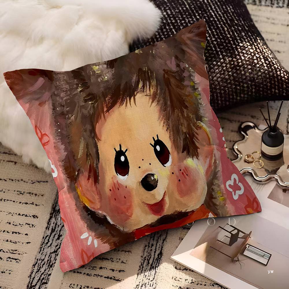 Anime M-Monchhichi Personalizovaný povlak na polštář Dětský pokoj Divoká párty Dekorace Povlak na polštář Dětské narozeniny Sprchový dárek