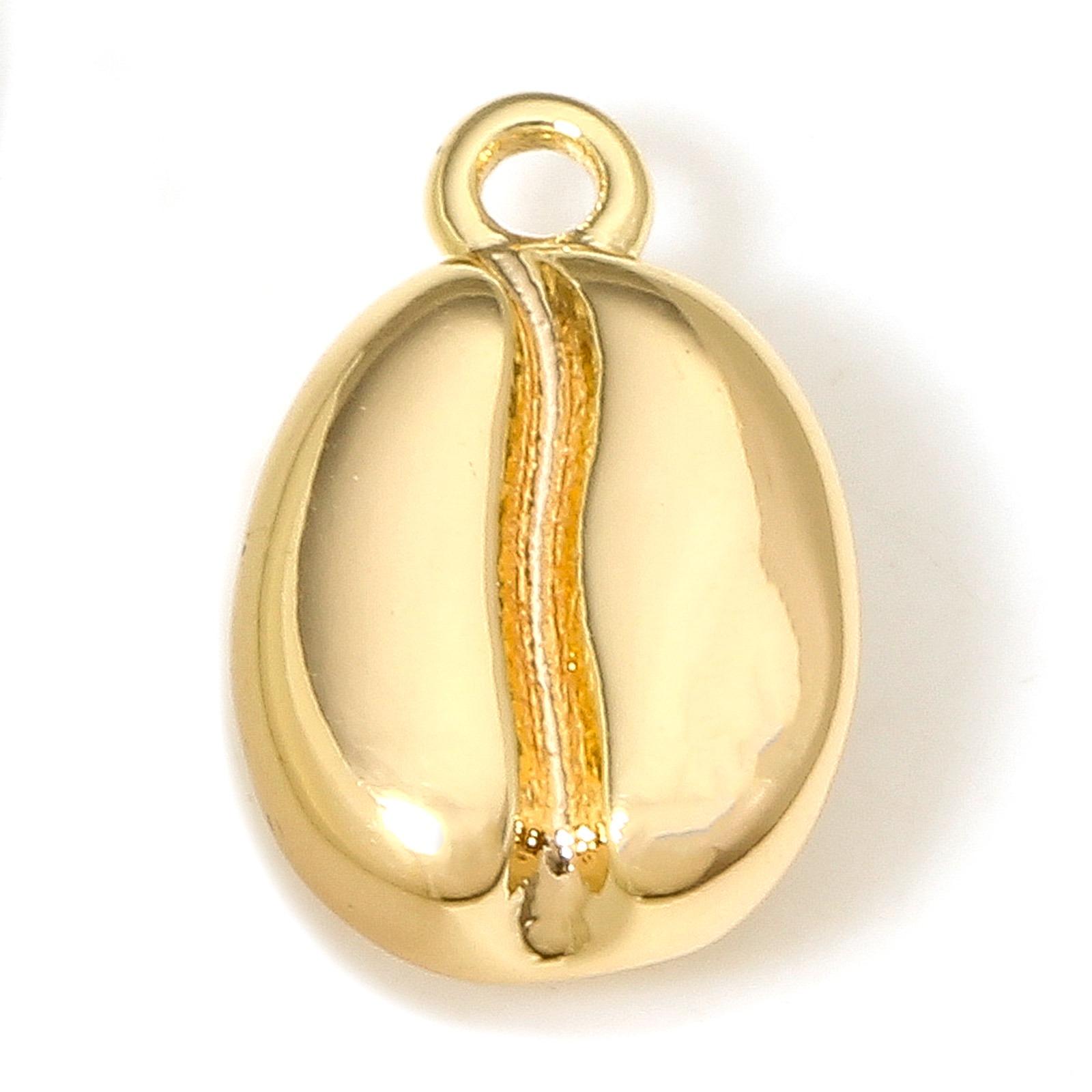 

2pcs 3D Coffee Bean Food Pendants Brass Charms Gold Plated Charm DIY Necklace Women Fashion Jewelry Findings 11.5mm x 7mm
