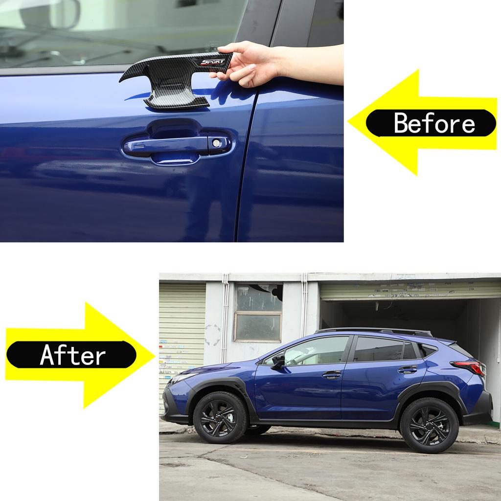ABS Kolfiber Utvändig Dörrhandtagsskål Cover Trim för Subaru Crosstrek 23-24