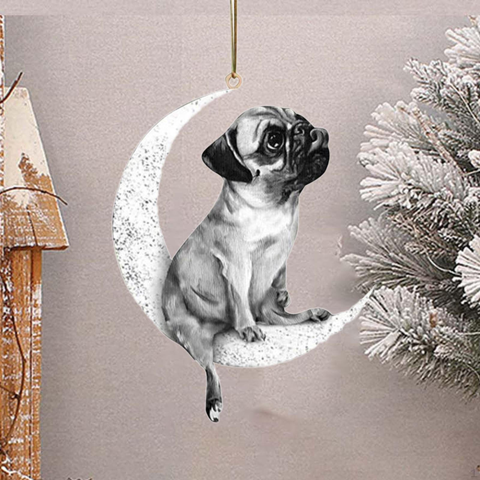 

Рождественский питомец собака подвесное украшение на окно 10x8 см для внутреннего и наружного декора многоцелевой акрил с