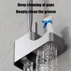 Square Toilet Brush Set Wall Mounted No Drill Installation With Gap Brush For Bathroom Cleaning Household Toilet Tools