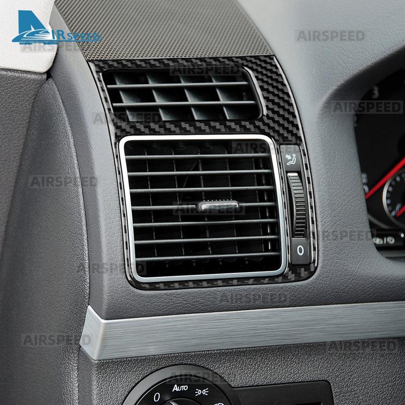 For Volkswagen Touran MK2 1T2 2010 2011 2012 2013 2014 2015 Real Soft Carbon Fiber Sticker Car Air Outlet Side of Center Console