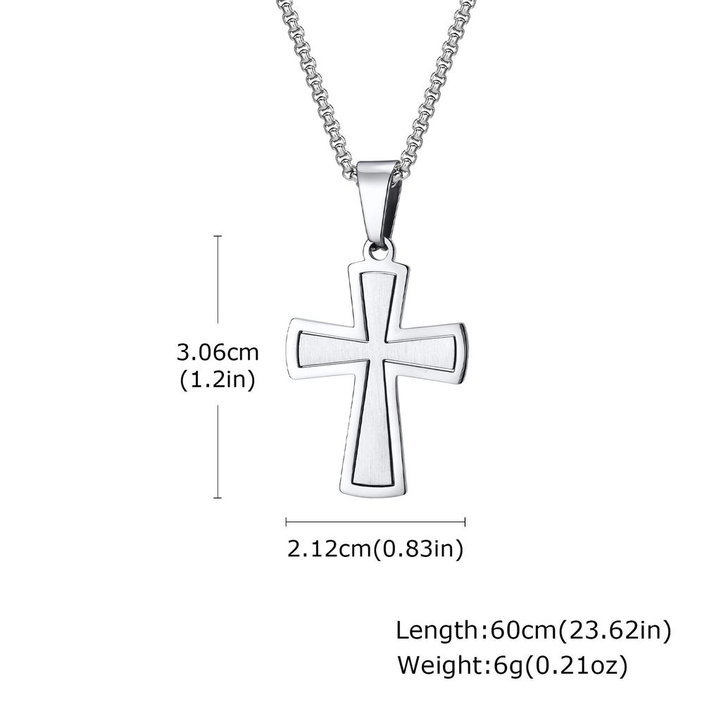 Stainless Steel Cross Pendant Necklaces for Men Boys,Never Fade Metal Necklaces,Casual Trendy Jewelry Gifts