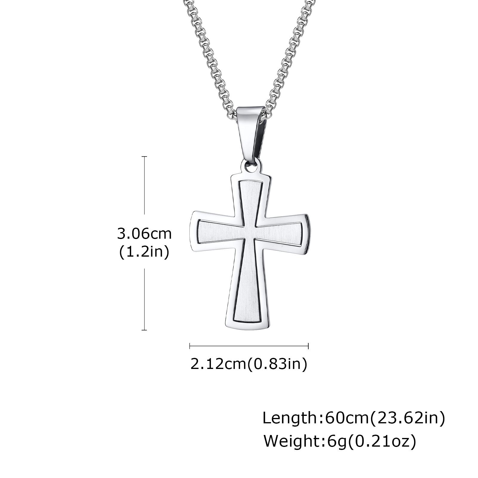 Vnox Faith Cross Pendant Necklaces for Men Women, Car Rear Mirror Decor Cross, Prayer Christian Necklaces Collar 50cm