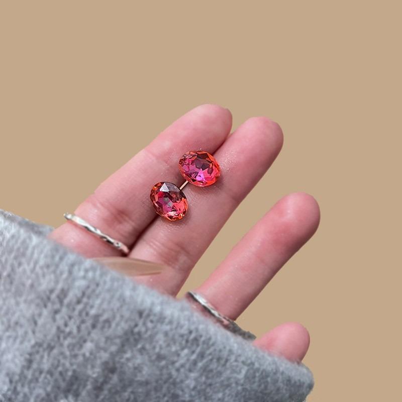 S925 Sterling Silver Ear Needles New Temperament Simple and Small Stud Earrings Women's Earrings Ear Holes Anti-blocking Earrings Jewelry