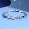 Deer Horn Heart Bracelet Copper Zircon Zircon Style for Women Valentine's Day Christmas Gift