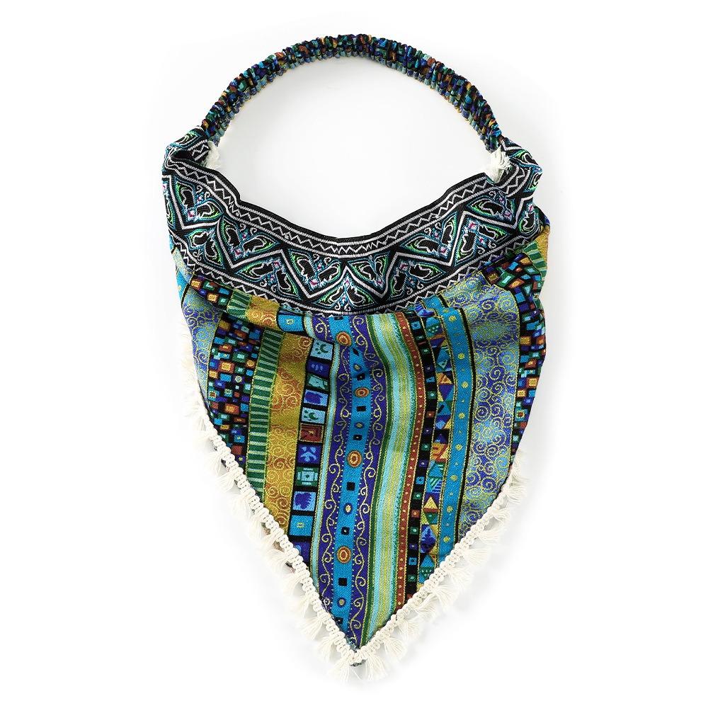 Floral Head Kerchief Scarf Ethnic Style Triangle Head Scarves Stretch Women Turban  Summer