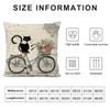Cartoon Little Black Cat Cute Pillow Case Home Double-sided Printing Short Plush Colorfast Microfiber Cushion Cover