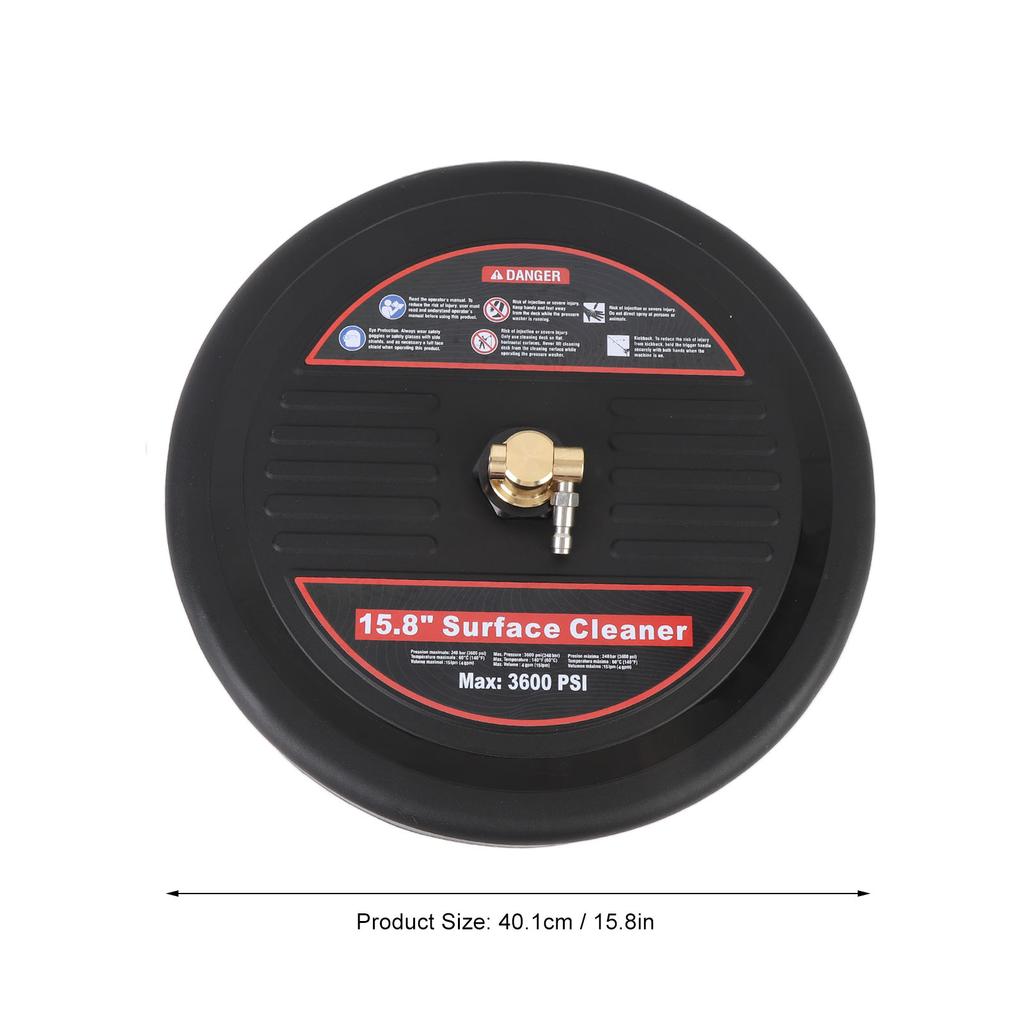 15.8 Inch Surface Cleaner with Wheels 3600PSI 1/4 Inch Quick Plug Stainless Steel Pressure Washer Surface Cleaner for Driveway Terrace Garden