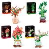 DIY Creative Home Decoration Plastic Artificial Flowers Building Blocks  Artificial Flowers Bonsai Creative  New Year Gifts
