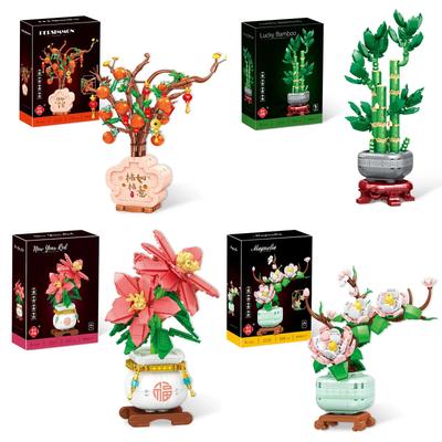 Decorazione per la Casa Creativa Fai da Te Blocchi da Costruzione Fiori Artificiali in Plastica Bonsai di Fiori Artificiali Regali di Capodanno