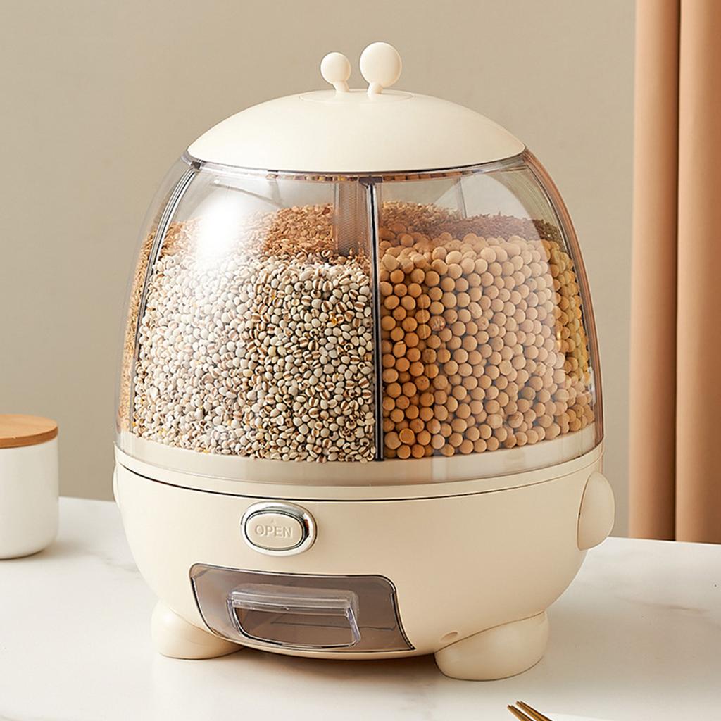 Reisaufbewahrungsbehälter Drehbar Mehrere Fächer Große Kapazität Getreidespender für Rote Bohnen