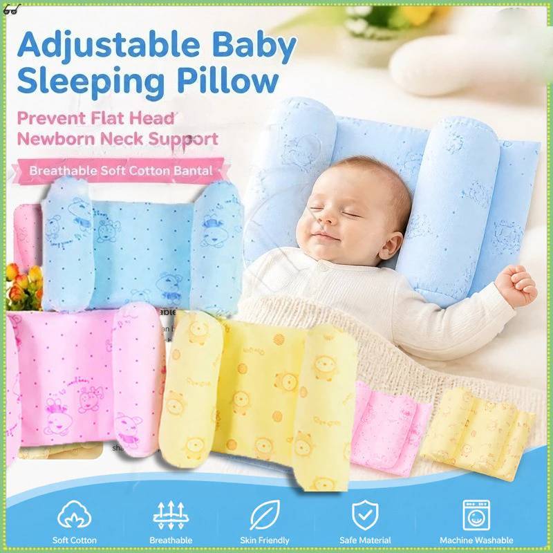 Baby Infant Memory Foam Pillow With Pure Cotton Fabric For Newborn Head Shaping Support