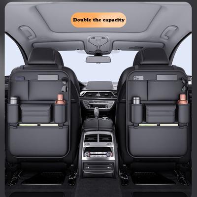 PU Car Backseat Organizer Storage Bag Multi-function Large Capacity Seat Back Storage Organizer Hanging Bag Protector Pad
