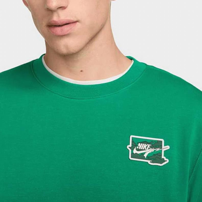 Nike Logo Pullover Crewneck Long Sleeve Sweatshirt Men Sweatshirt Green FZ0764-365