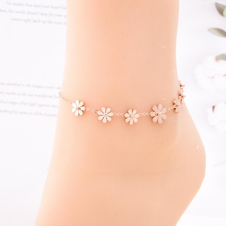 Bransoletka Na Nogę Kostkę Rose Gold