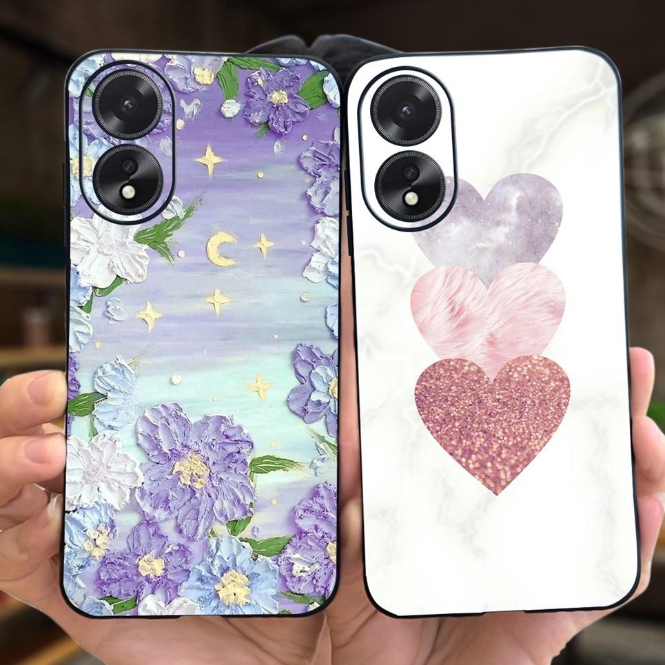 For OPPO A17 A17K Phone Case Flower Astronaut  Soft Silicone Matte Cover For Coque OPPOA17 OPPOA17K A 17 17K Fundas Shockproof