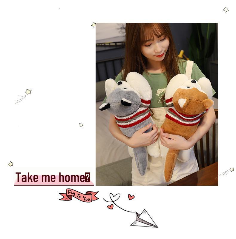 Husky Plush Sleeping Pillow Toy for Kids - Cute Cartoon Design