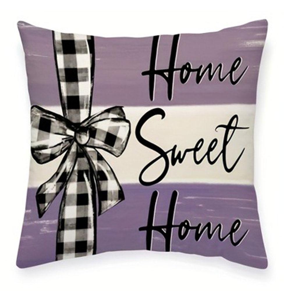 Vintage Purple Flower Pattern Home Decor Pillowcase Bedroom Living Room Sofa Decoration Polyester Cushion Cover with Zipper