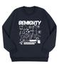 BEMIGHTY Drawing Cat Oversized Premium Double-Sided Sweatshirt [Melan Grey] (B Type)