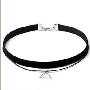 Pop Hollow Black Leather Velvet Choker Necklace Layer Jewelry Goth Necklace for Women Choker Collarbones Necklace