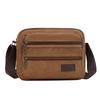 WTEMPO Retro Simple Couple Canvas Commuting Bags Casual Versatile Multi-layered Crossbody Bags Wear-resistant Zipper Single-shoulder Bags