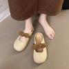 Modische Slipper mit weicher Sohle und Oberteil für Damen zum Tragen als Oberbekleidung im Sommer 2025, Neue französische Schleife, Ein-Fuß, Flach, Koreanischer Stil