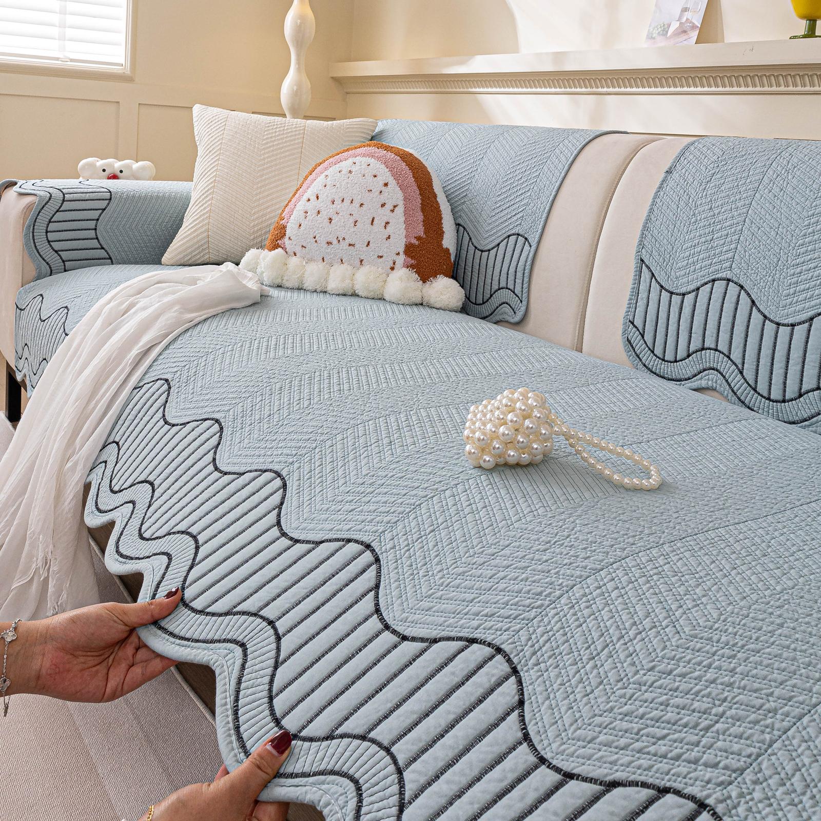 

New Sofa Cushion Sofa Cover Four-season Universal Fabric Cotton Seat Cushion Non-slip 90*160