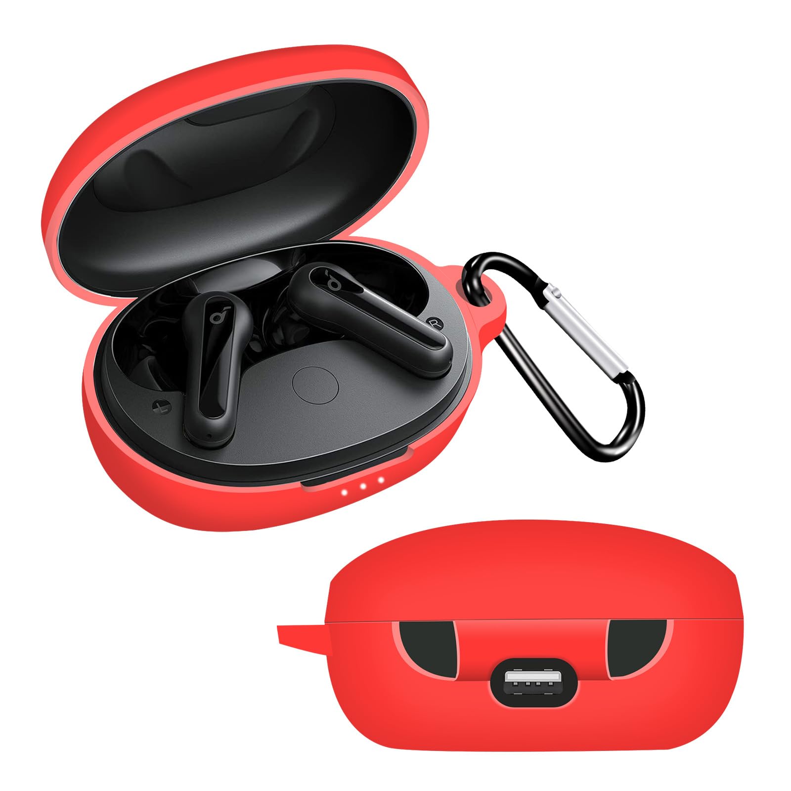 

Чехол KOMININA Anker Soundcore Life P2 Mini, силиконовый чехол для беспроводных наушников, можно заряжать во время ношения, легкий и компактный, предотвращает потерю